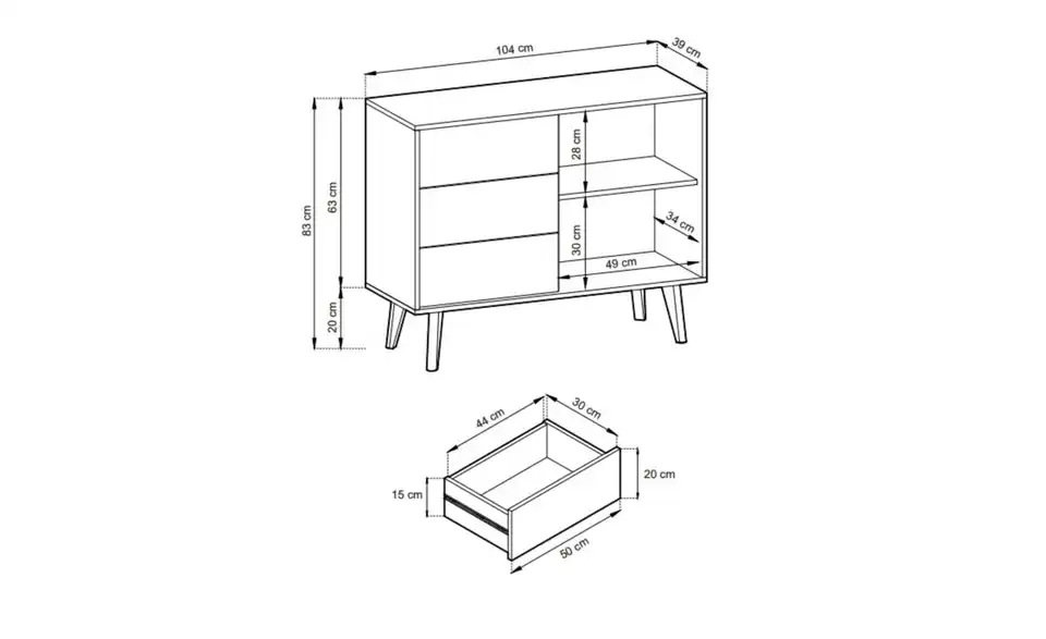 Sideboard Willow BHL 104|83|39 cm