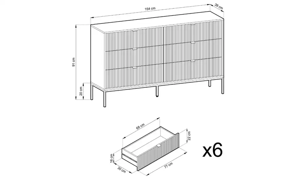 Selsey Sideboard Vellore BHL 154|91|39 cm