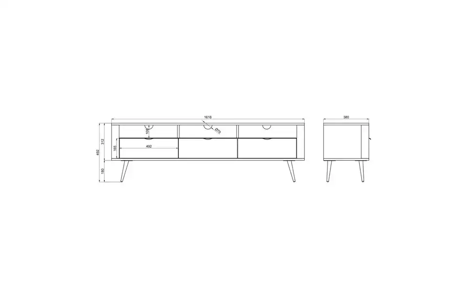Selsey Lowboard Oval BHL 162|49|38 cm