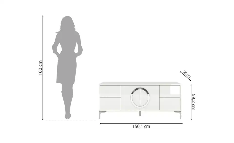 Lowboard Eva BHL 150|59|38 cm