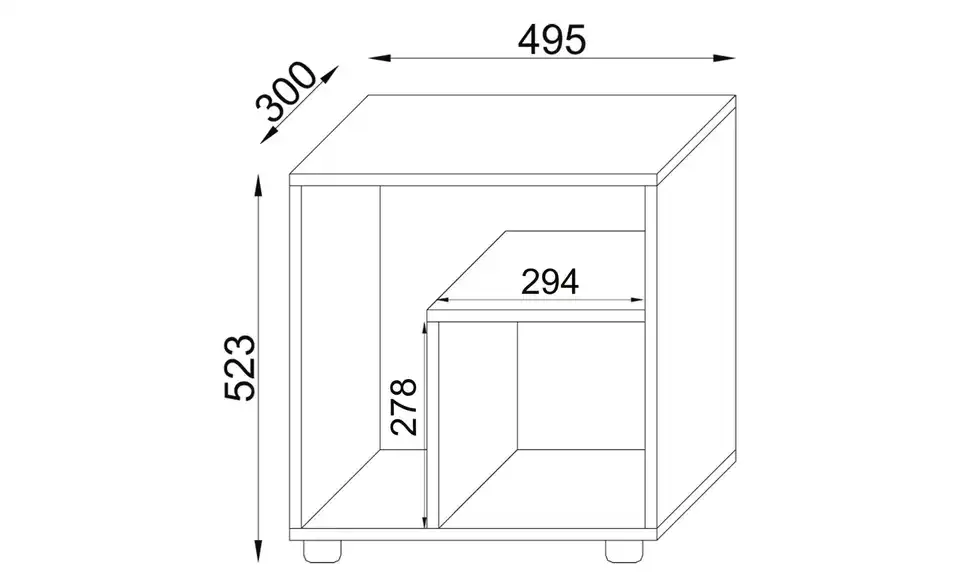 Beistelltisch Zeito BHL 50|55|30 cm
