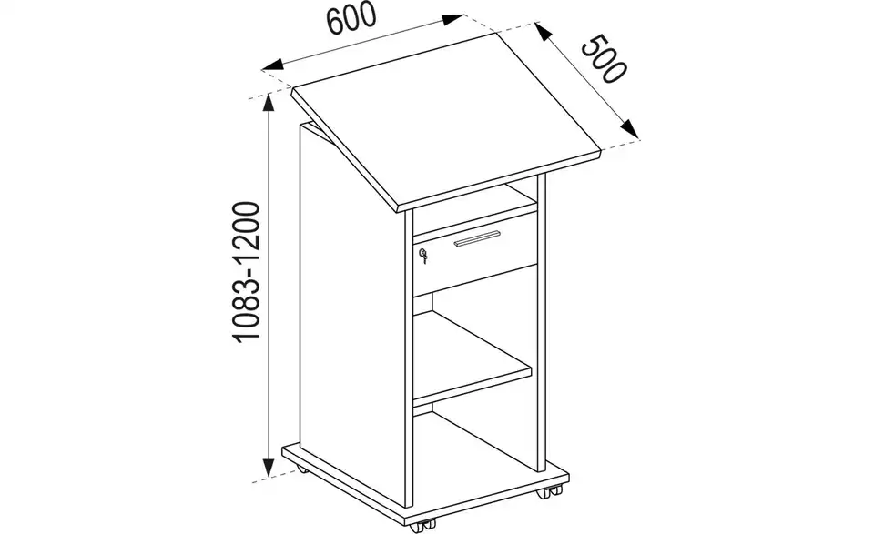 Beistelltisch BHL 60|108,3|50 cm