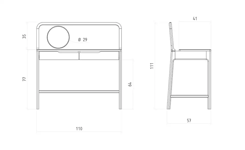 Schminktisch BHL 110|112|57 cm