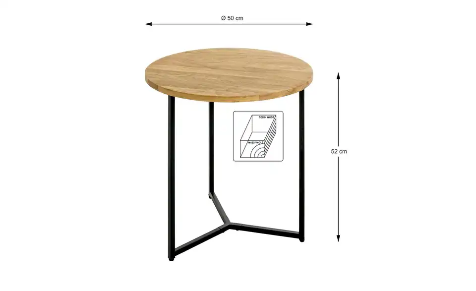 Beistelltisch L 50 cm, Ø 50 cm