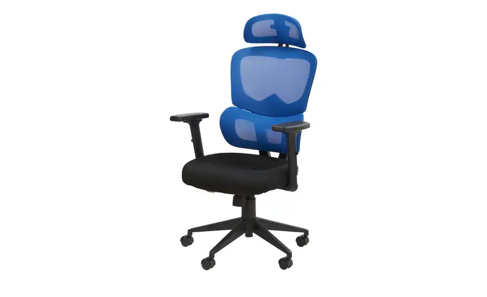 Bürostuhl Mies BHT 65|117|60,5 cm, Netzstoff/Mesh