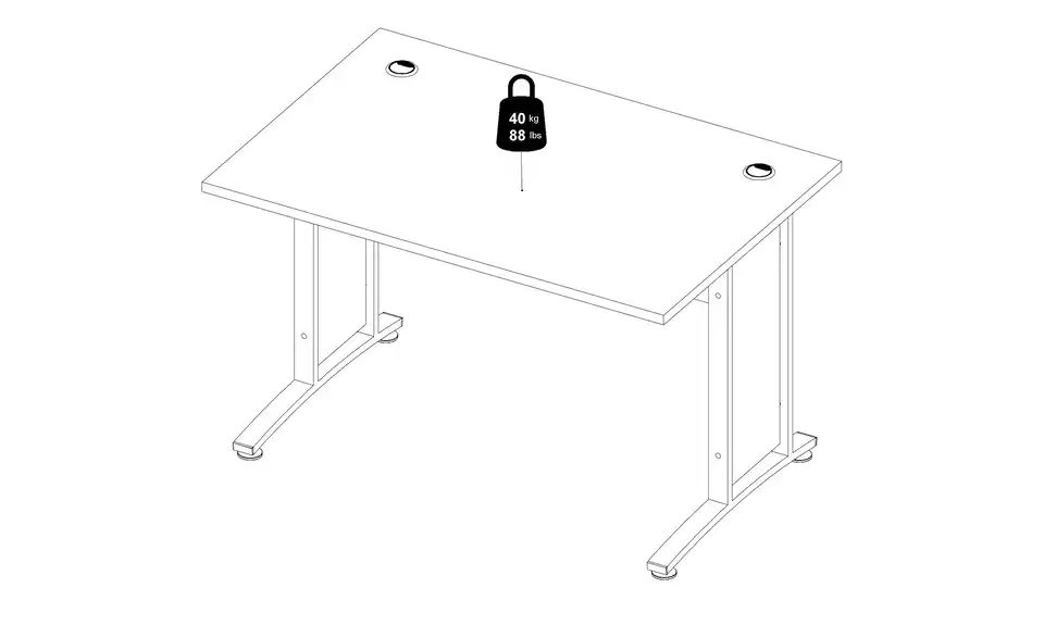 Schreibtischplatte mit Sichtblende und Paneel Success BHT 120,1|75|80,1 cm
