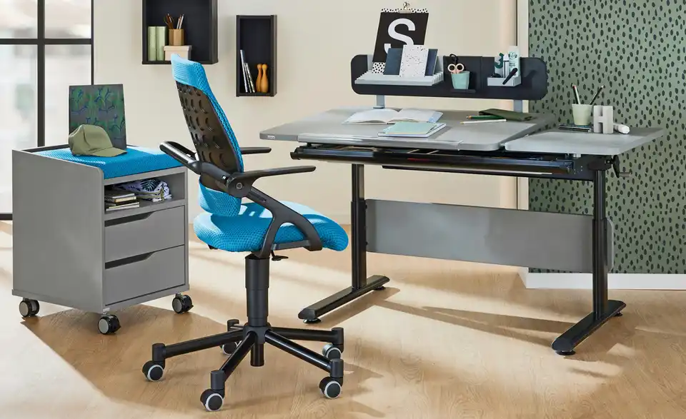 PAIDI Kinder- und Jugenddrehstuhl Tio Black BHT 58|97|54 cm, Mikrofaser PAIDI Kinder- und Jugenddrehstuhl Tio Black BHT 58|97|54 cm, Mikrofaser