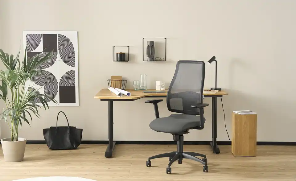 home worx Büro-Drehstuhl HWO BHT 70|108|70 cm, Flachgewebe