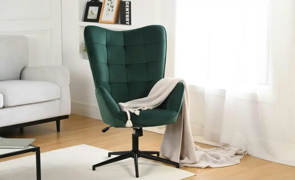 Drehbarer Sessel BHL 80|100|70 cm, Samt