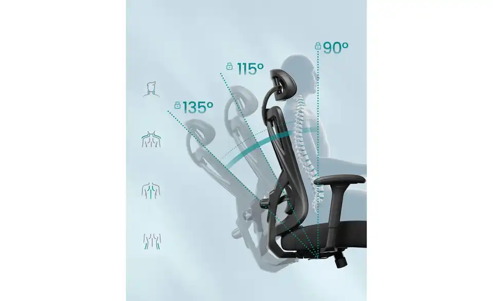 Bürostuhl BHL 70|115|70 cm, Flachgewebe