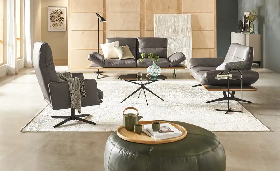 KOINOR Einzelsofa aus Echtleder Fendo BHT 206|73|123 cm, Leder