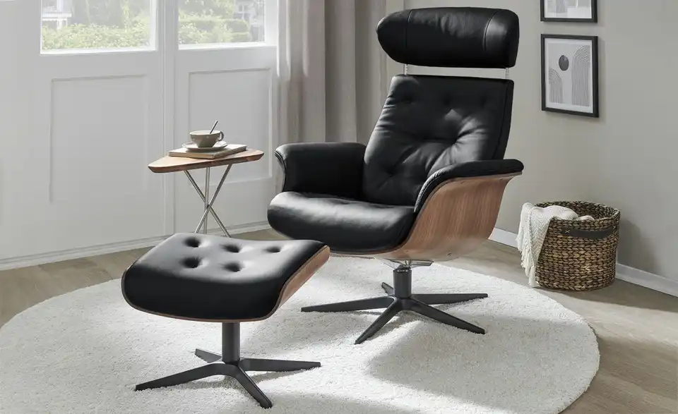 Sessel in Leder mit Knopfnaht Timeout BHT 80|101|81 cm, Leder Sessel in Leder mit Knopfnaht Timeout BHT 80|101|81 cm, Leder