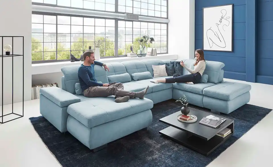 Lounge Collection Wohnlandschaft aus Mikrofaser Affair BHT 371|100|260 cm, Mikrofaser