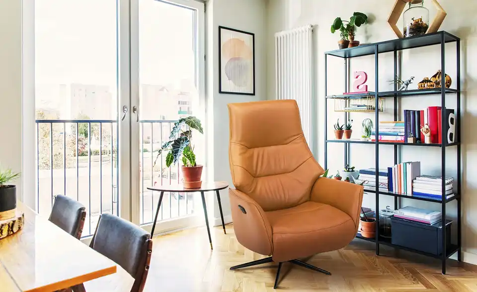 Nils Olsen Relaxsessel mit motorischer Relaxfunktion Stylux BHT 82|111|86 cm, Leder