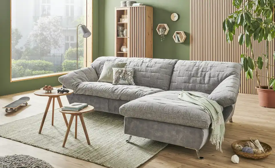 Ecksofa Cher BHT 280|84|173 cm, Flachgewebe