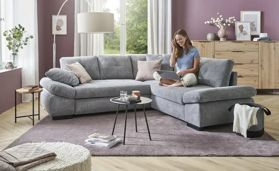 bobb Ecksofa Lindsay BHT 255|91|225 cm, Mikrofaser