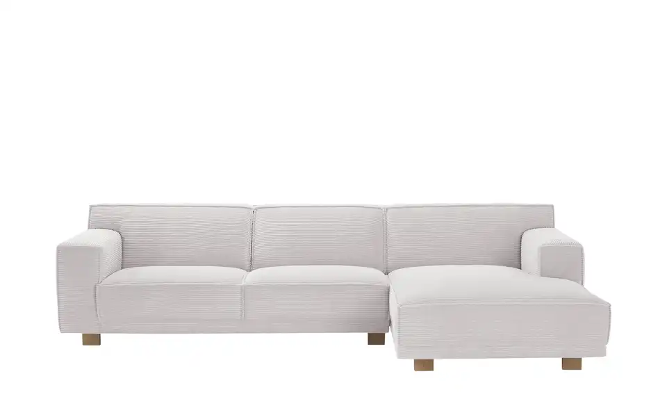 SOHO Ecksofa Cord Weiß Trenisha BHT 301|74|160 cm, Cordstoff