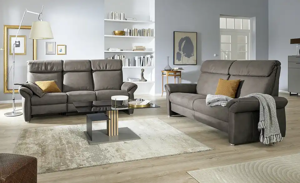 Wohnwert Trapezsofa mit USB Anschluss Melina BHT 226|107|176 cm, Mikrofaser