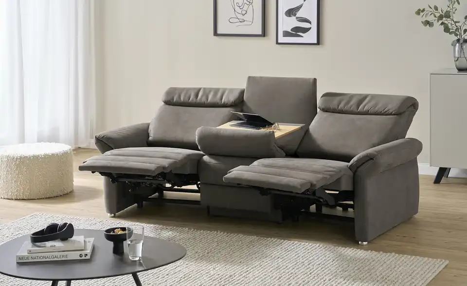 Wohnwert Trapezsofa mit USB Anschluss Melina BHT 226|107|176 cm, Mikrofaser