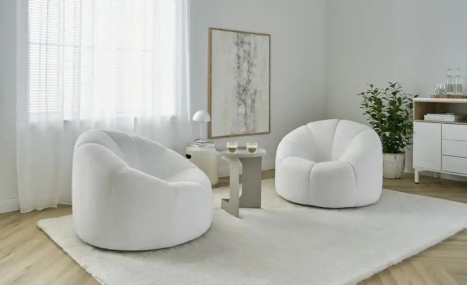 Loungesessel drehbar Swifel H 70 cm, Ø 97 cm, Velours