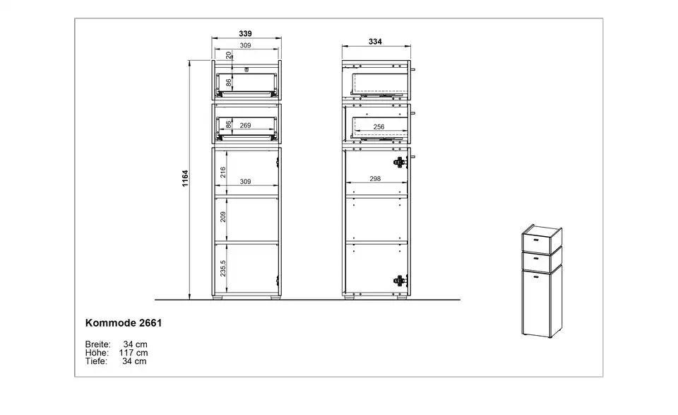 Kommode Möhnesee BHT 34|117|34 cm