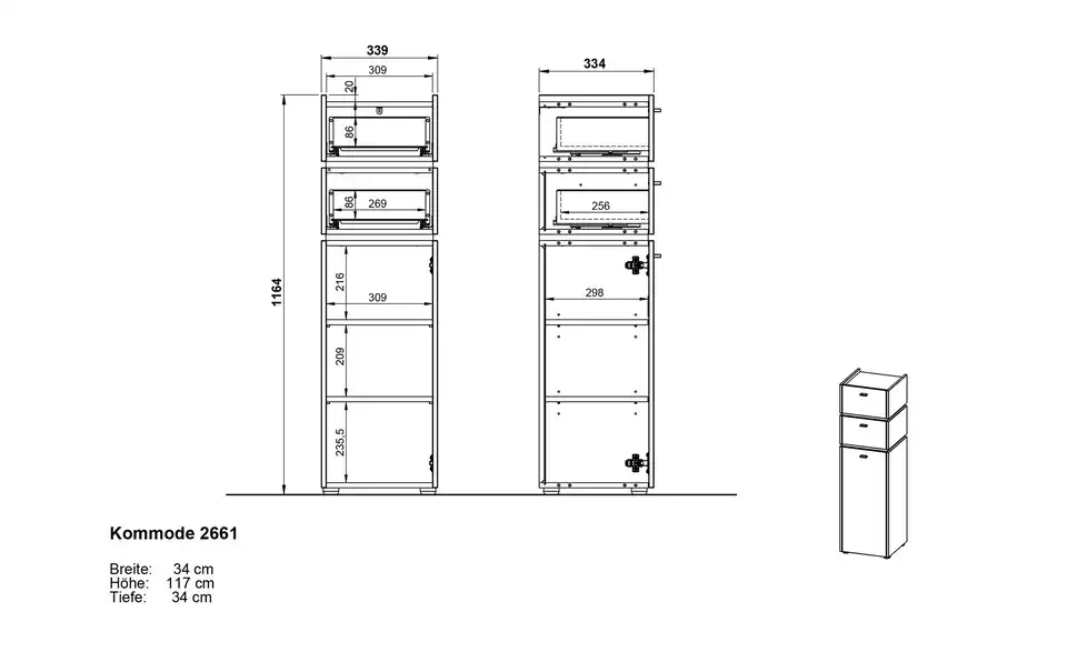 Kommode Möhnesee BHT 34|117|34 cm