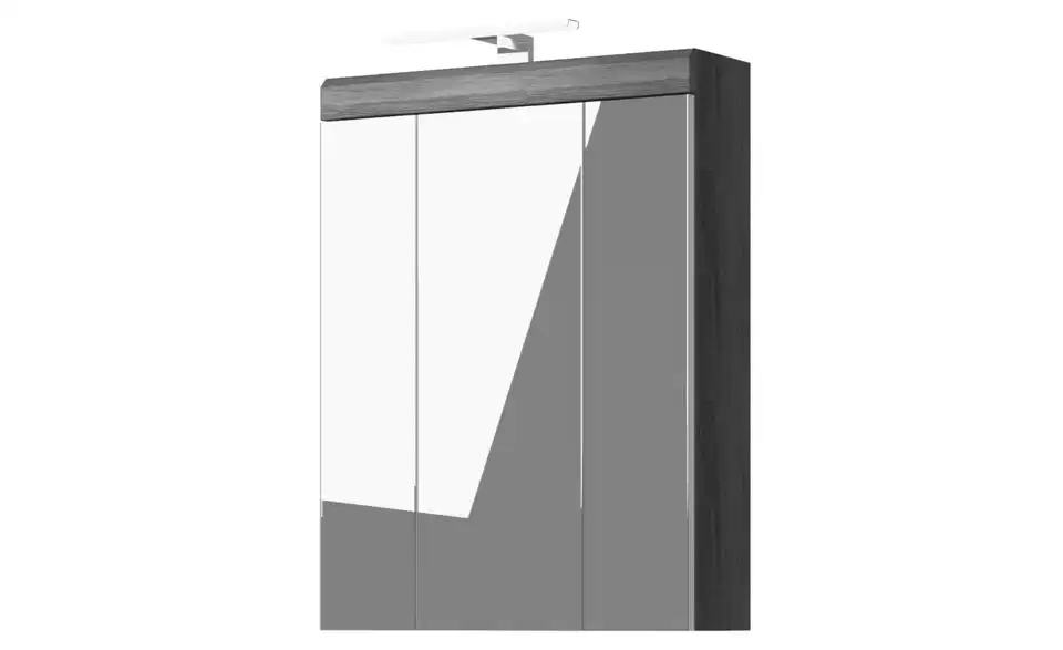 Spiegelschrank SCHLOONSEE, Breite 60cm, inkl. Beleuchtung, 3 Spiegeltüren, 9 Fächer in verschiedenen Farben erhältlich, Badmöbel, Spiegel, Badschrank, Bad Schloonsee BHL 60|79|18 cm