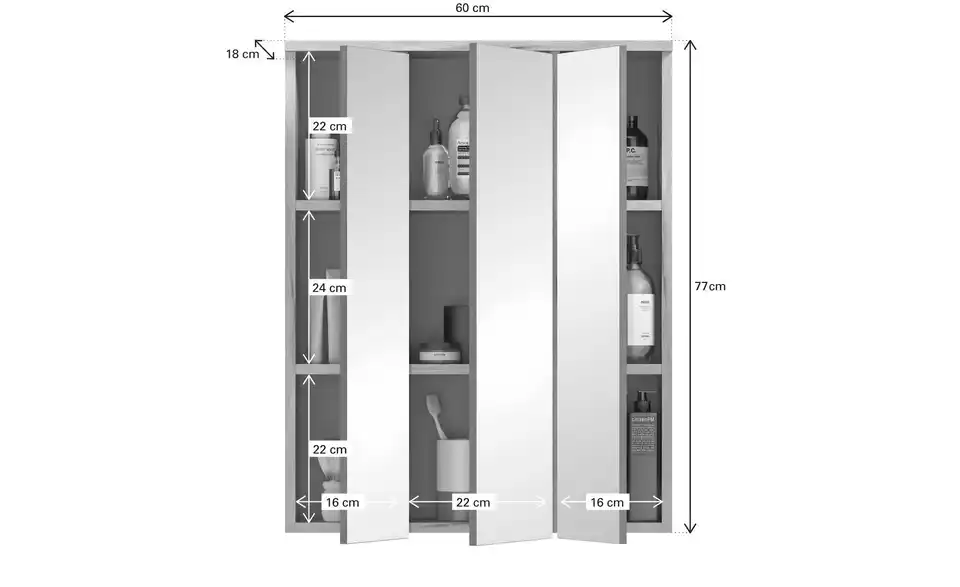 Spiegelschrank Massower See BHL 60|77|18 cm