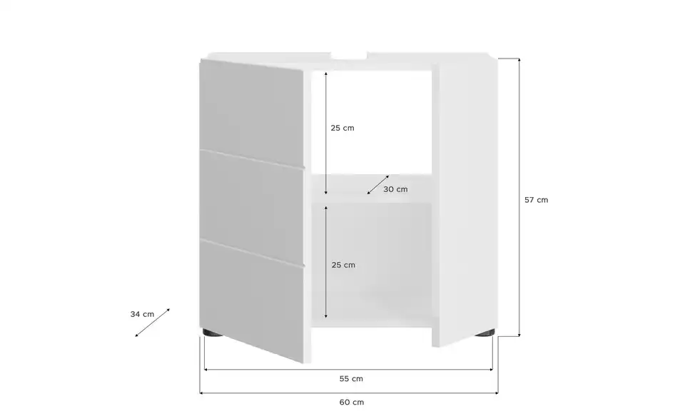 Waschbeckenunterschrank Vechtesee BHT 60|56|34 cm