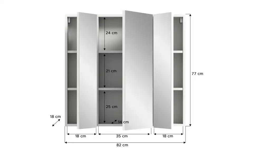 Spiegelschrank Vechtesee BHT 82|77|18 cm