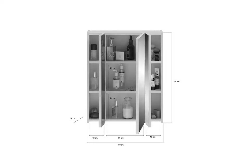 Spiegelschrank Lütauer See BHT 60|70|18 cm