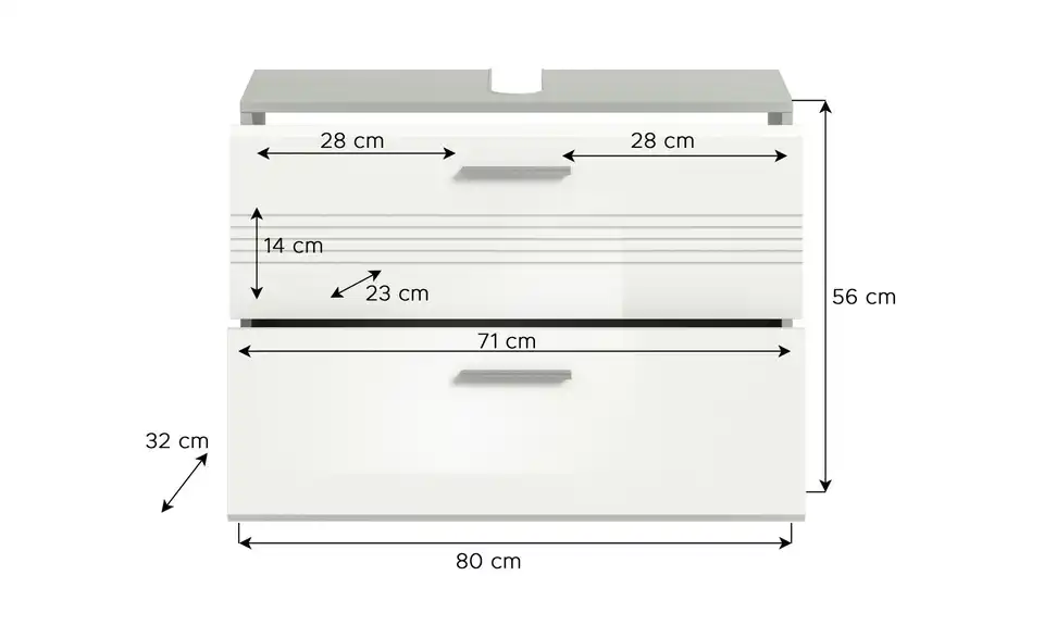 Waschbeckenunterschrank Caputher See BHL 80|56|32 cm
