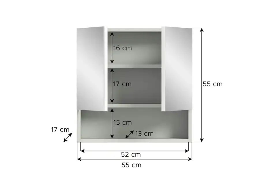 Spiegelschrank Caputher See BHL 55|55|17 cm