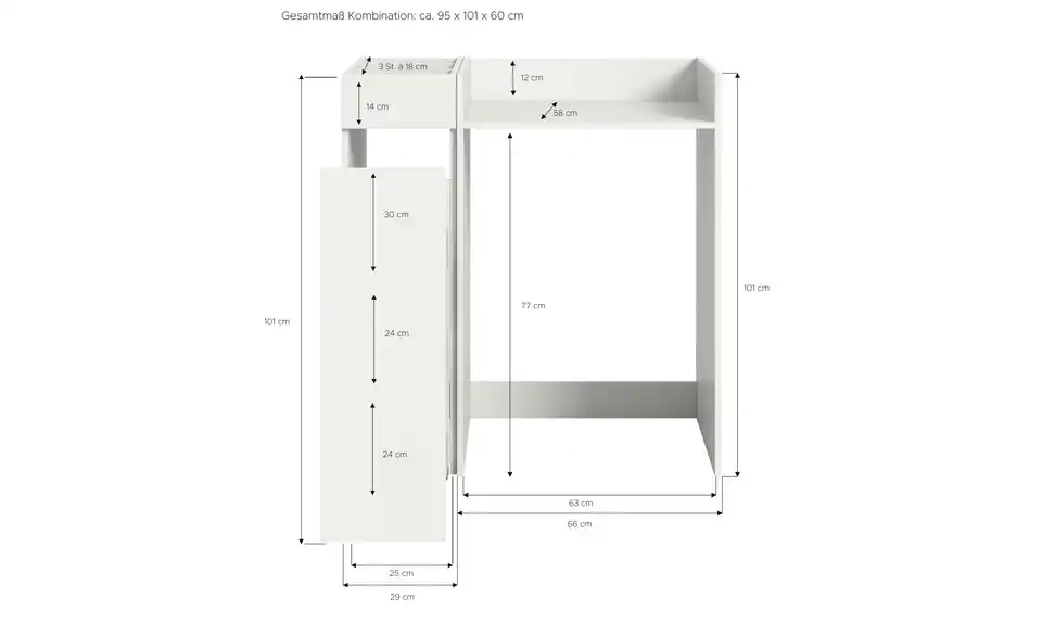 Waschmaschinenschrank Frillensee BHL 95|101|60 cm