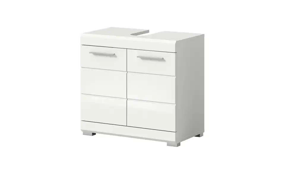 Waschbeckenunterschrank SCHLOONSEE, Breite 60cm, 2 Tür, 2 Fächer, mit Siphonausschnitt, MDF-Front in verschiedenen Farben erhältlich, Badmöbel, Badschrank, Kommode, Bad Schloonsee BHL 60|56|34 cm