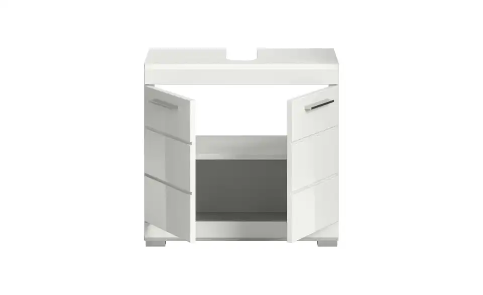 Waschbeckenunterschrank SCHLOONSEE, Breite 60cm, 2 Tür, 2 Fächer, mit Siphonausschnitt, MDF-Front in verschiedenen Farben erhältlich, Badmöbel, Badschrank, Kommode, Bad Schloonsee BHL 60|56|34 cm