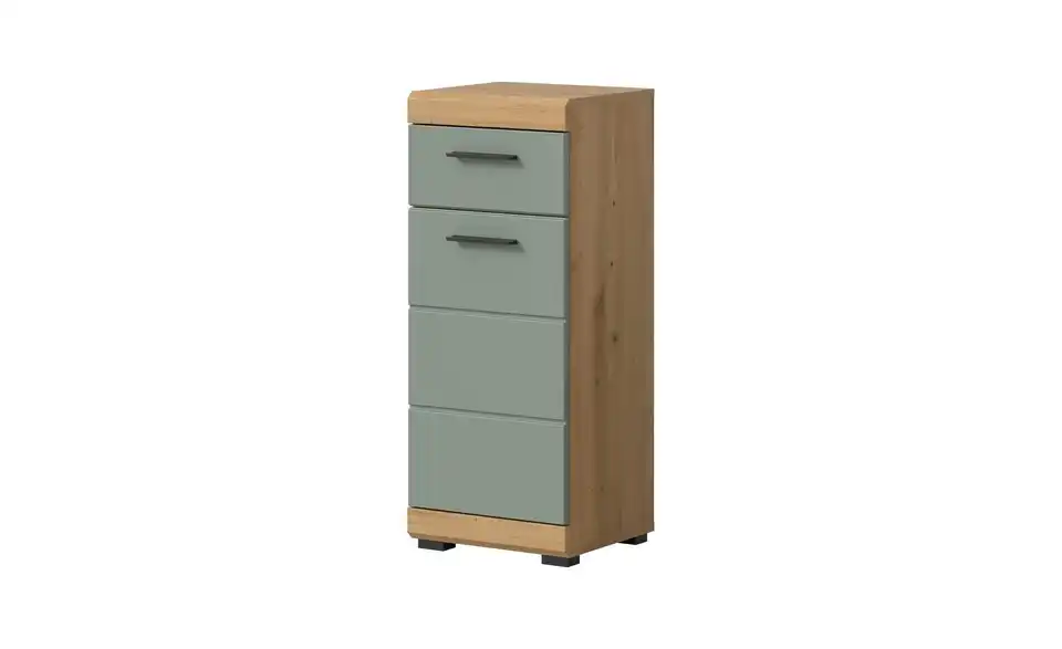 Unterschrank SCHLOONSEE, Breite 37cm, 1 Tür, 1 Schubkasten, 2 Fächer, MDF-Front in verschiedenen Farben erhältlich, Badmöbel, Badschrank, Kommode, Bad Schloonsee BHL 37|88|31 cm
