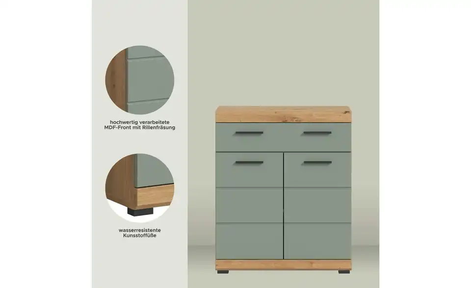 Unterschrank SCHLOONSEE, Breite 74cm, 2 Tür, 1 Schubkasten, 2 Fächer, MDF-Front in verschiedenen Farben erhältlich, Badmöbel, Badschrank, Kommode, Bad Schloonsee BHL 74|88|31 cm