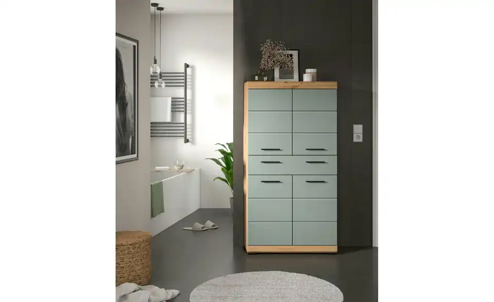 Midischrank SCHLOONSEE, Breite 74cm, 4 Türen, 1 Schubkasten, 4 Fächer, MDF-Front, in verschiedenen Farben erhältlich, Badmöbel, Badschrank, Schrank, Bad Schloonsee BHL 74|141|31 cm