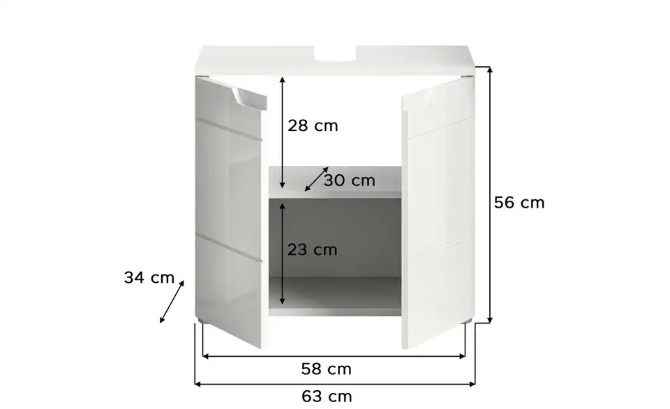 Waschbeckenunterschrank Sorpsee BHL 63|59|34 cm