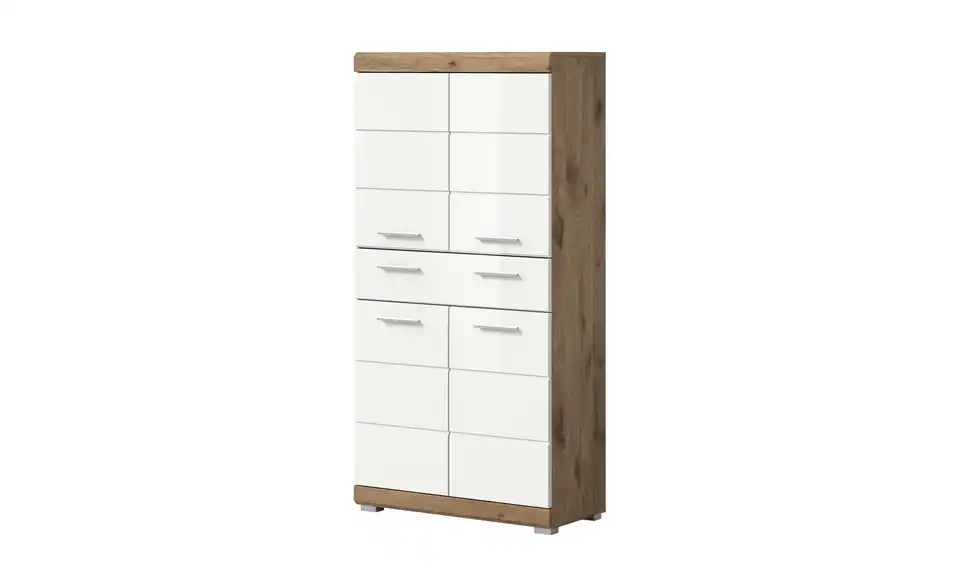 Midischrank WALDSEE, Breite 74cm, 4 Türen, 1 Schubkasten, 4 Fächer, MDF-Front, in verschiedenen Farben erhältlich, Badmöbel, Badschrank, Schrank, Bad Waldsee BHL 74|141|31 cm