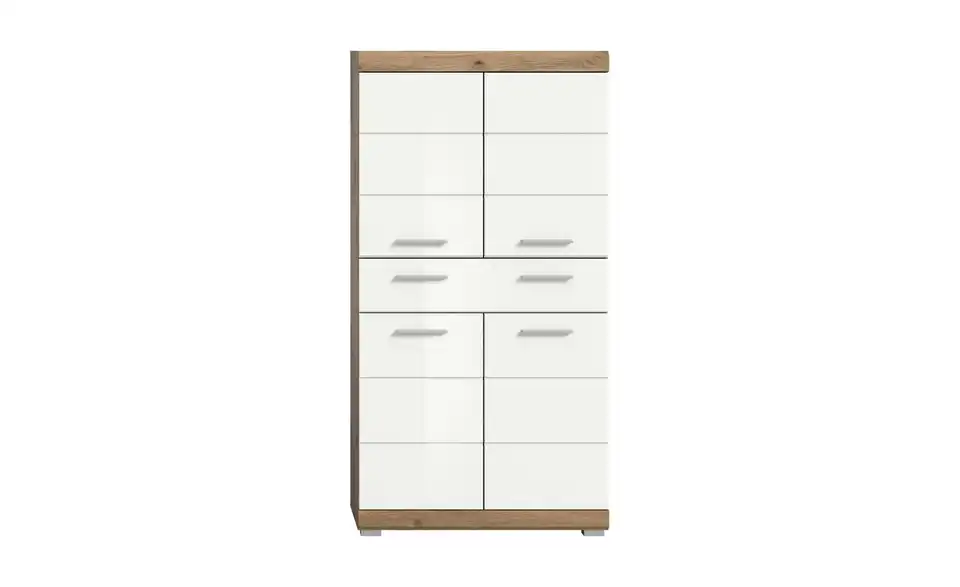 Midischrank WALDSEE, Breite 74cm, 4 Türen, 1 Schubkasten, 4 Fächer, MDF-Front, in verschiedenen Farben erhältlich, Badmöbel, Badschrank, Schrank, Bad Waldsee BHL 74|141|31 cm
