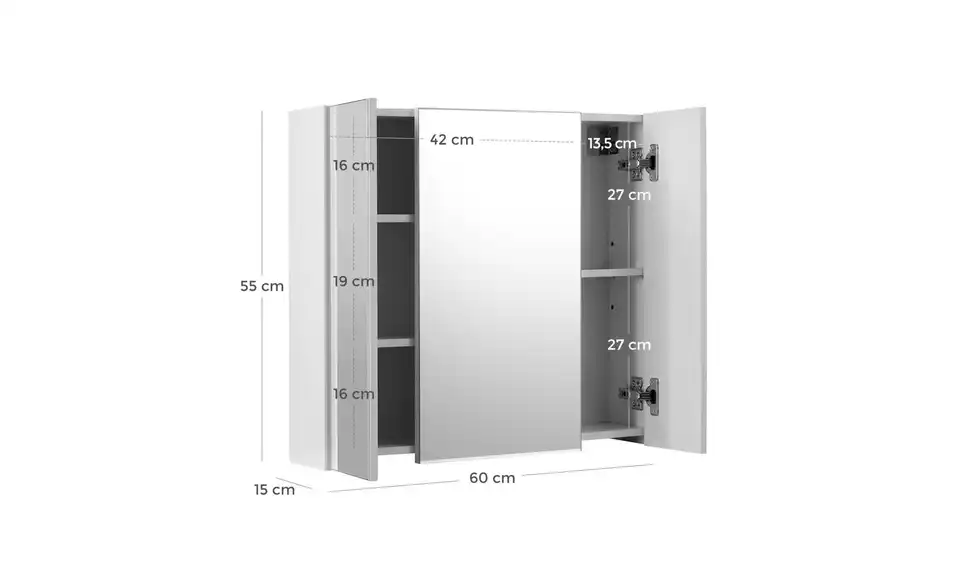 Spiegelschrank BHL 60|55|15 cm