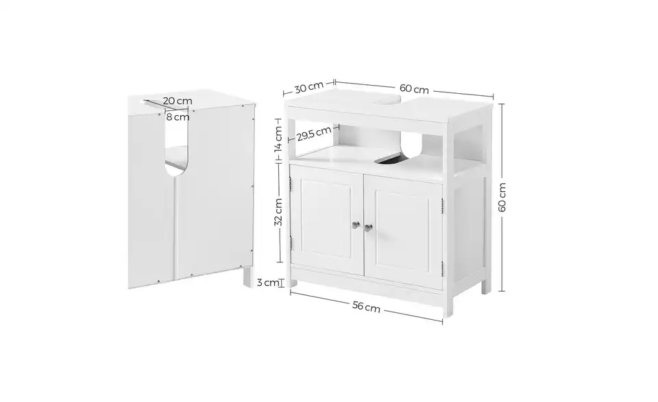 Waschbeckenunterschrank BHL 60|60|30 cm