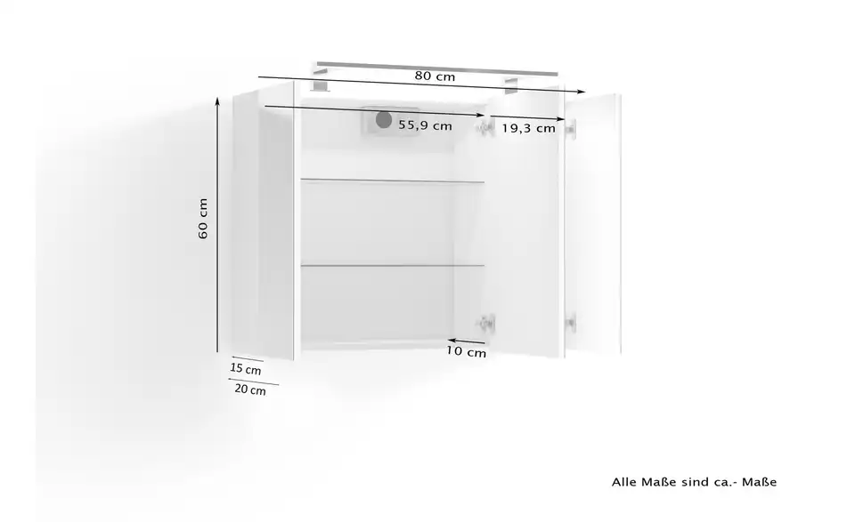by Living Spiegelschrank Spree BHL 80|60|20 cm