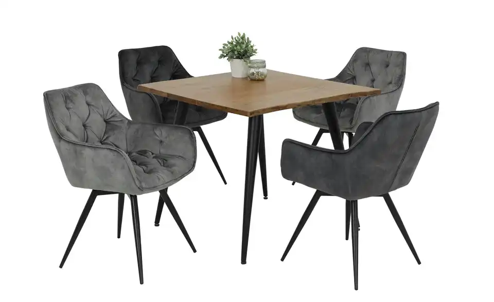 Polsterstuhl 2er-Set drehbar Matthias BHL 63|82|57 cm, Velours