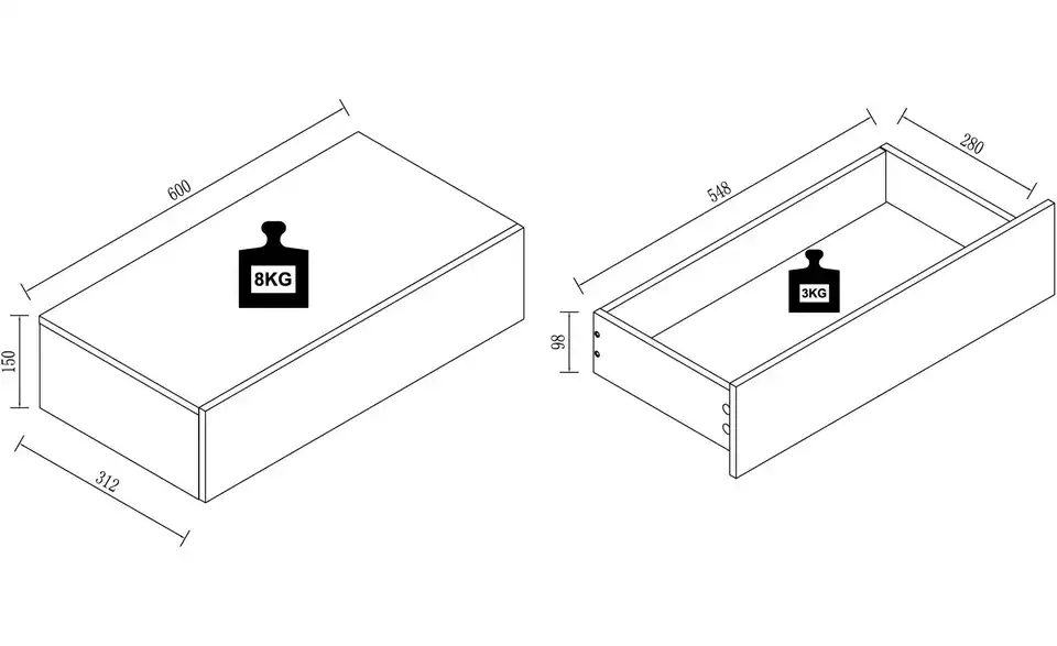 Wandschublade Usal BHT 60|15|30 cm
