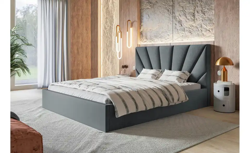 Polsterbett mit Stauraum Sleaford BHL 128|90|213 cm