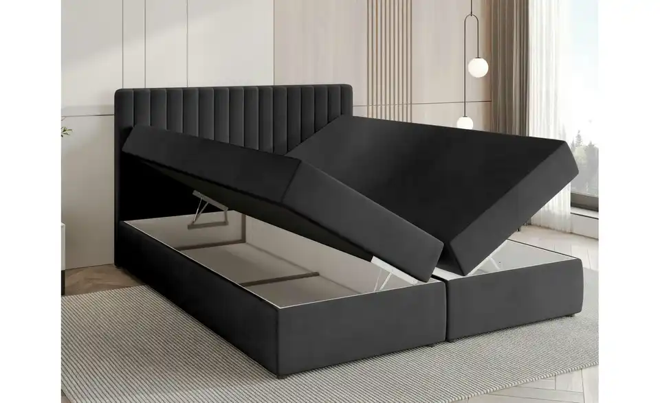 Boxbett mit Bettkasten und Topper Drayton BHL 140|102|207 cm