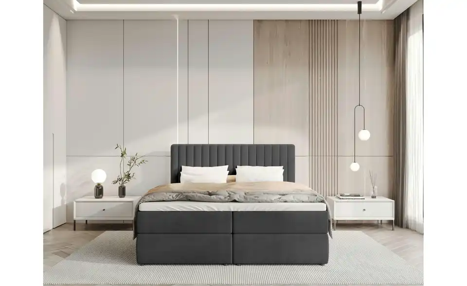 Boxbett mit Bettkasten und Topper Drayton BHL 140|102|207 cm